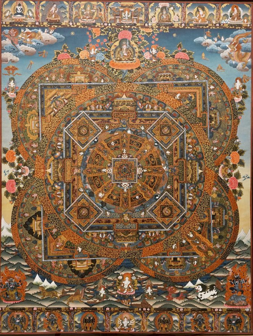 A thangka, Tibet or Nepal, 19/20th C.: A thangka, Tibet or Nepal, 19/20th C. Dim.: 94 x 72 cm