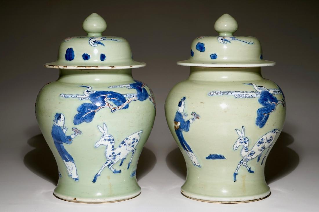 A pair of Chinese celadon, copper-red and underglaze (1 of 9)