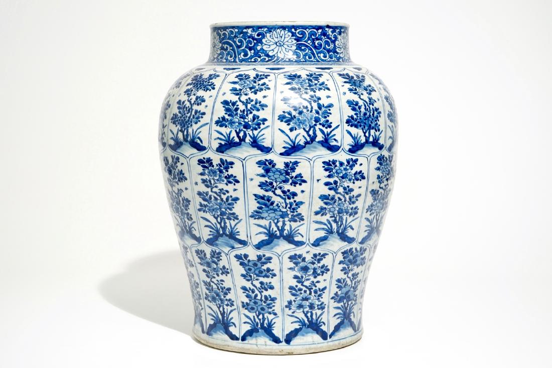 A large Chinese blue and white baluster vase with (1 of 7)
