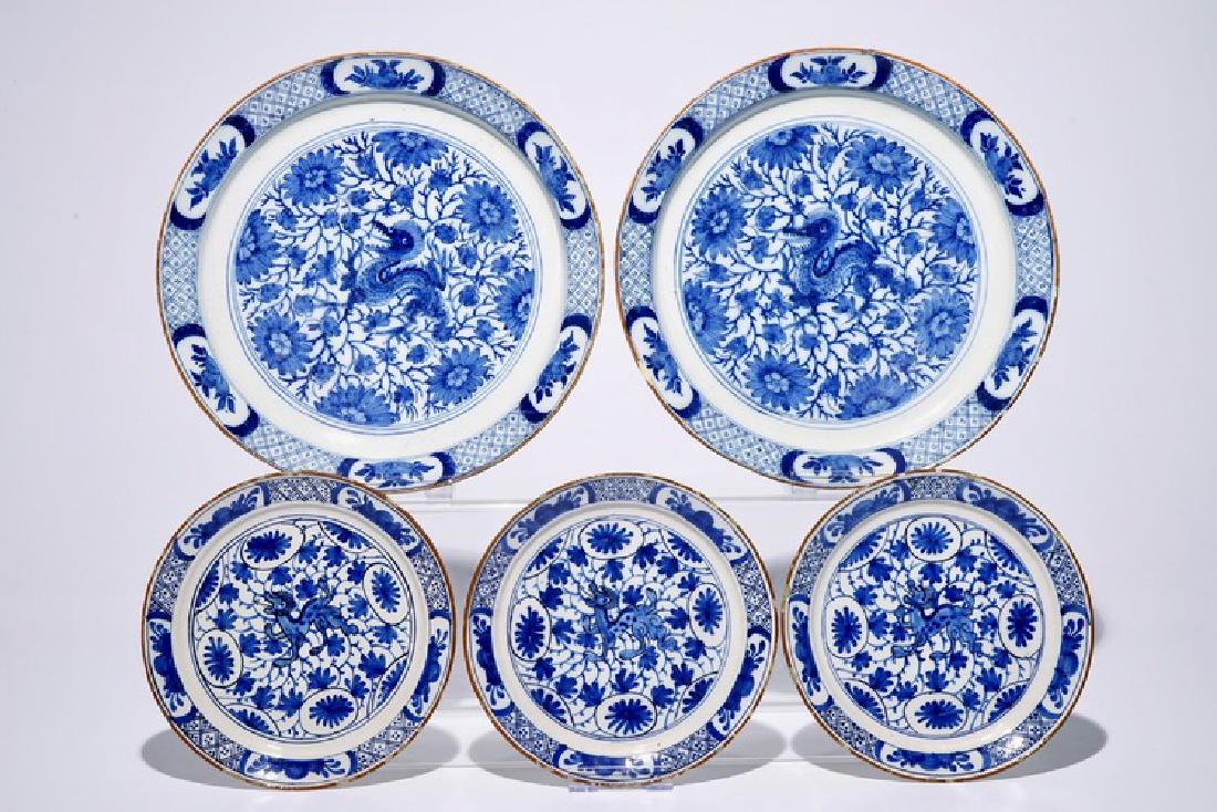 A pair of Dutch Delft blue and white chinoiserie (1 of 2)