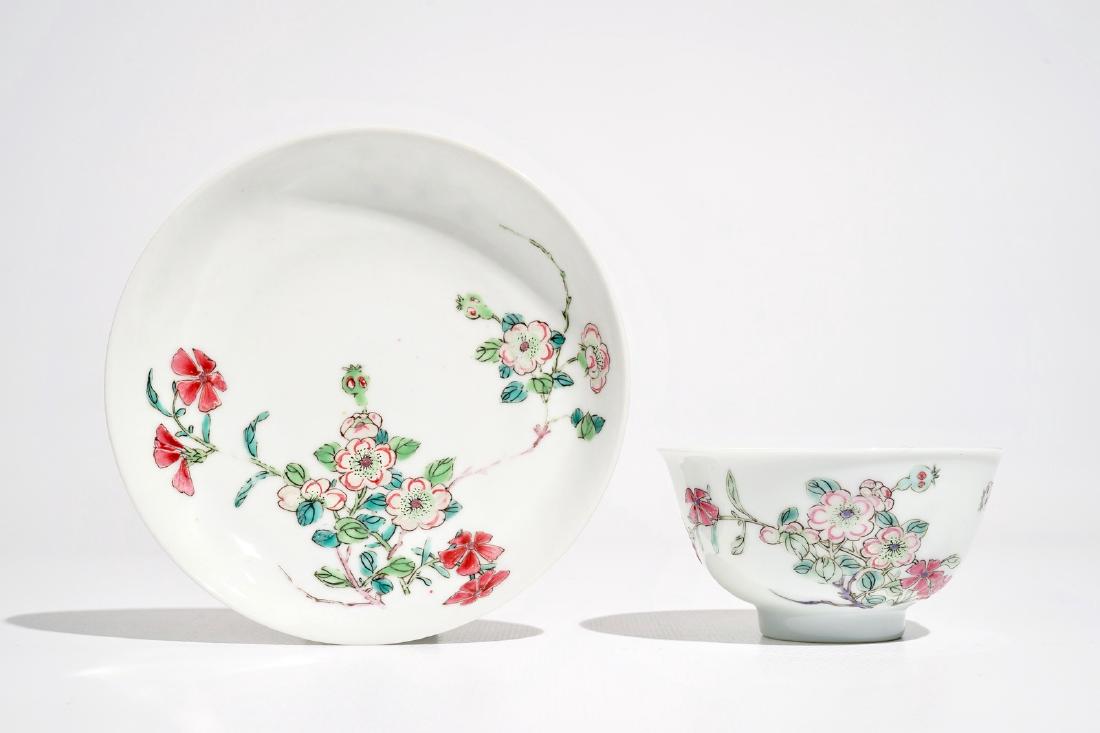 A Chinese famille rose cup and saucer, Yongzheng (1 of 9)