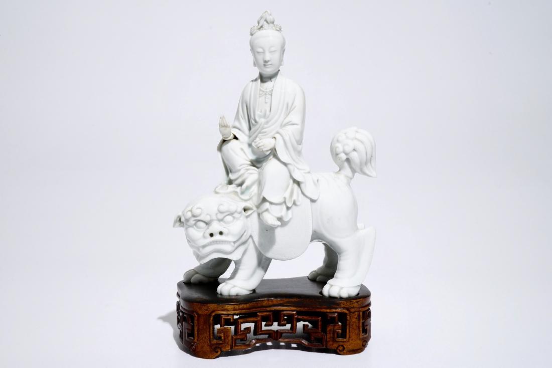 A Chinese Dehua blanc de Chine model of Guanyin seated (1 of 7)