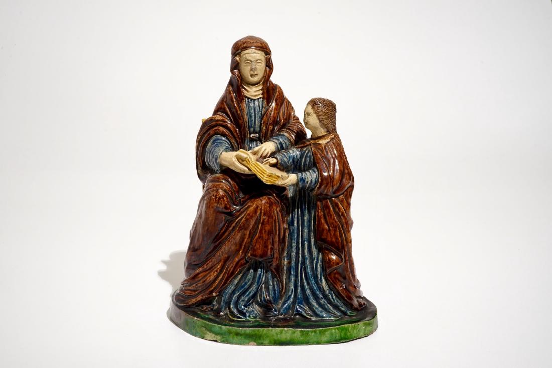 A French Palissy style group of a mother with child, (1 of 7)