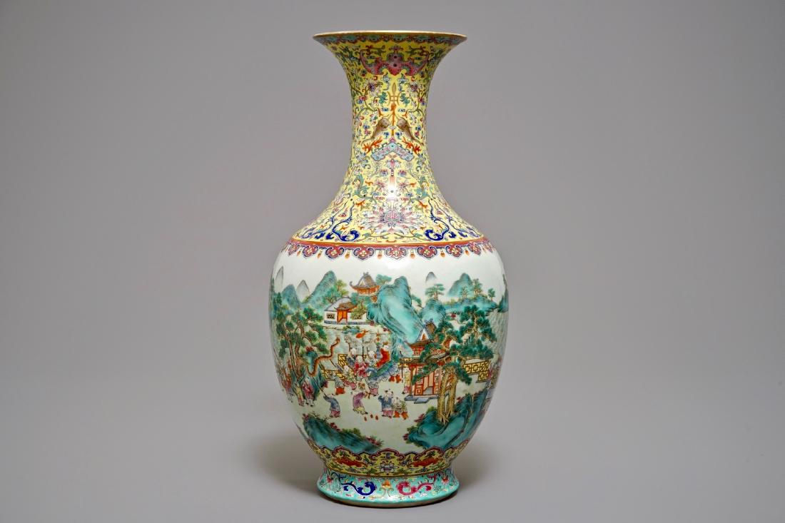 A Chinese famille rose 'hundred boys' vase, Jiaqing (1 of 6)
