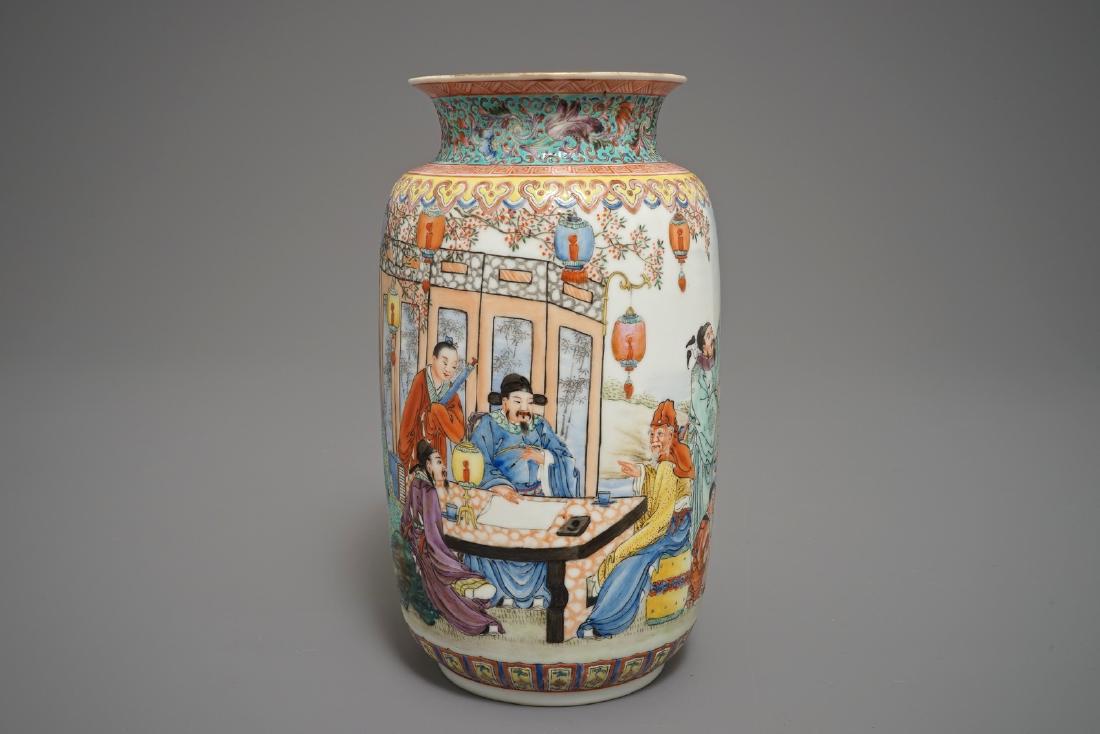 A Chinese famille rose eggshell vase, Qianlong mark, (1 of 6)