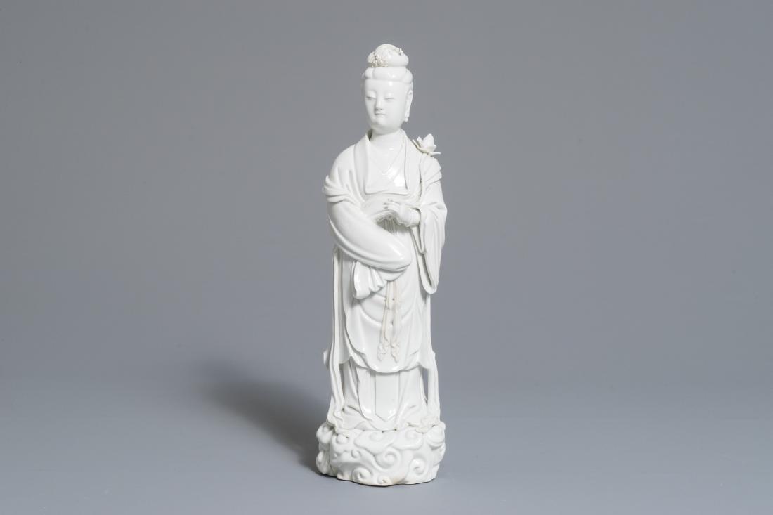 A Chinese Dehua blanc de Chine Guanyin, 18th C. (1 of 7)