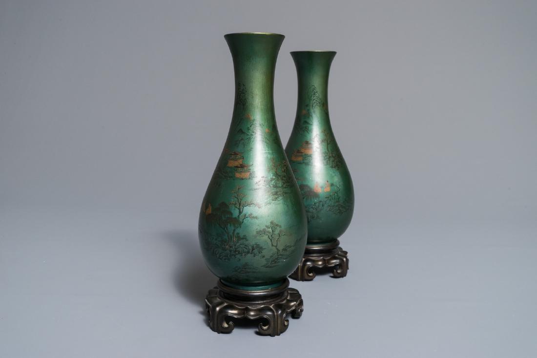 A pair of Chinese Shen Shao‰Ûªan type decorated lacquer (1 of 7)