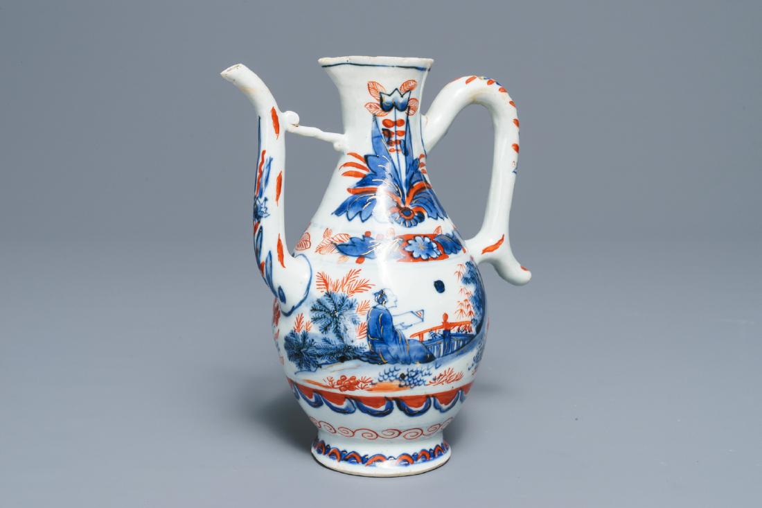 A clobbered Chinese blue and white ewer, Transitional (1 of 7)