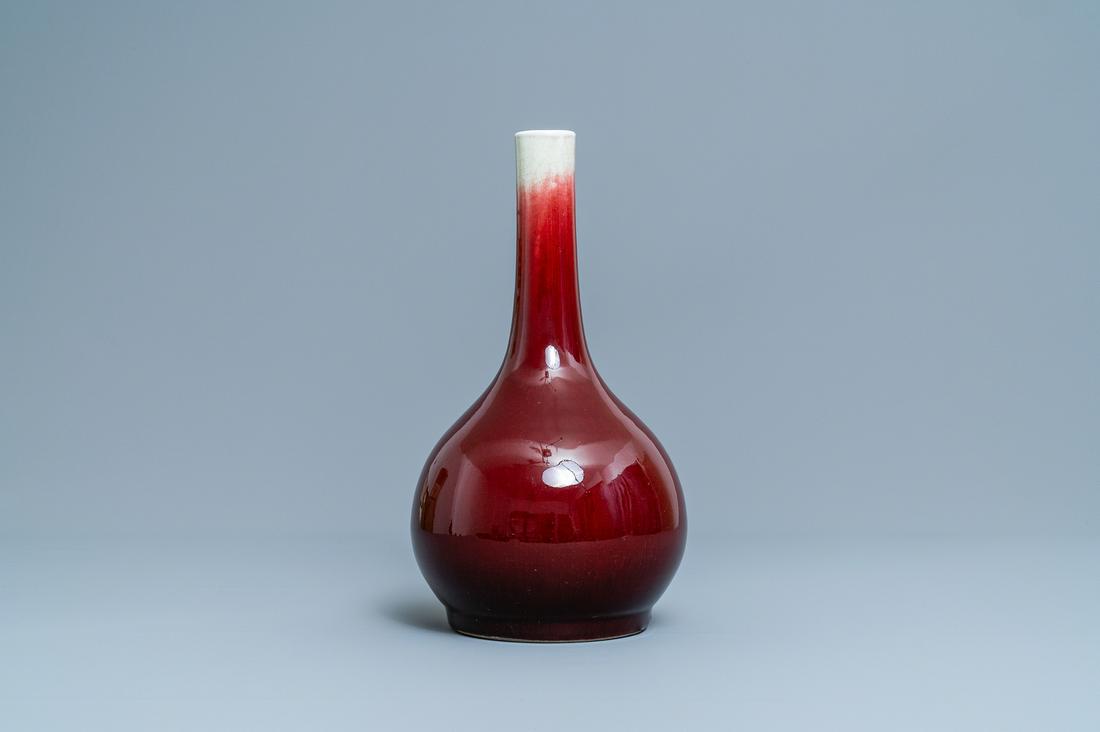 A Chinese langyao-glazed bottle vase, Qianlong: A Chinese langyao-glazed bottle vase, Qianlong H.: 36 cm Provenance: A German private collection.