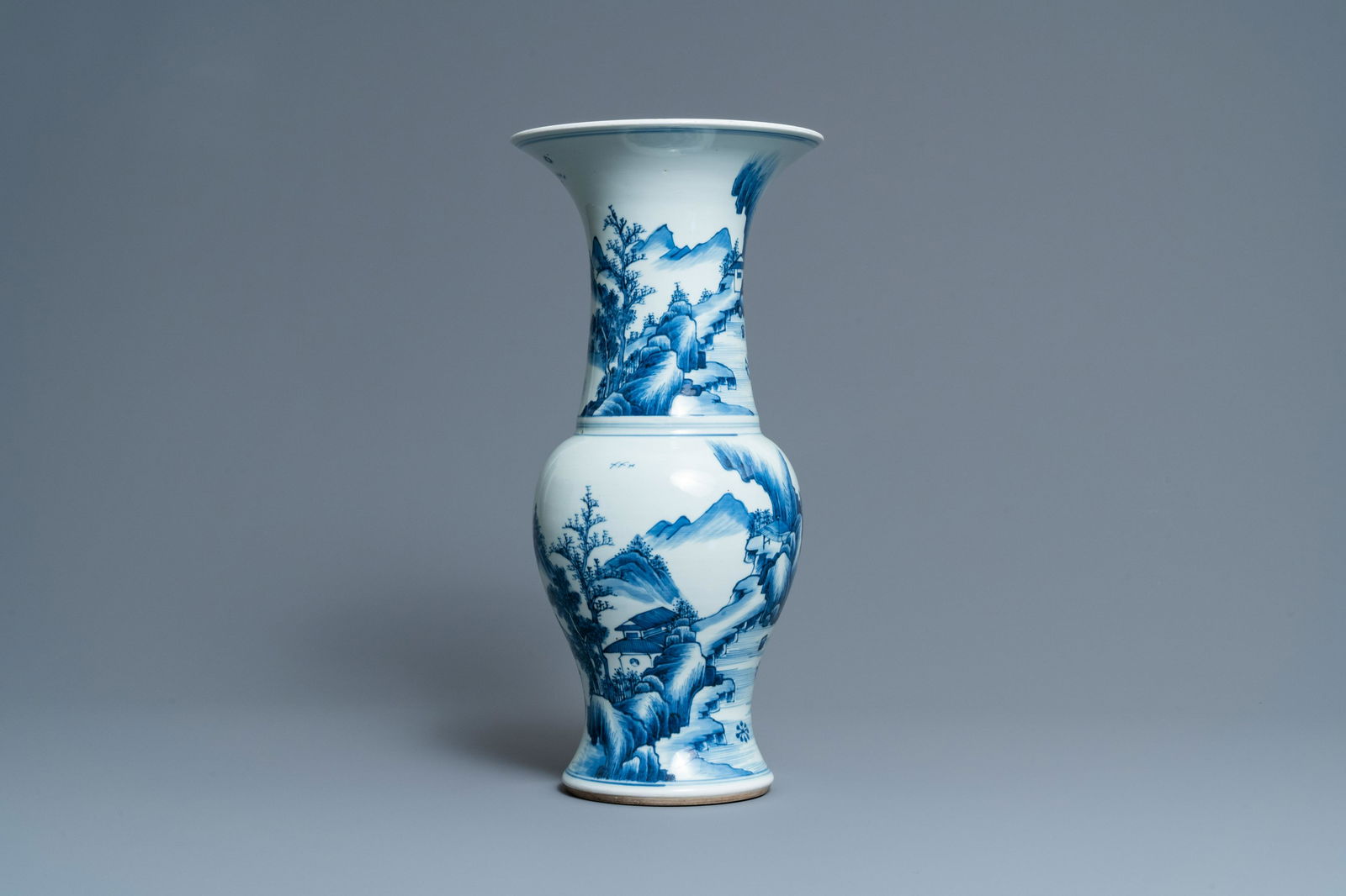 A Chinese blue and white 'yenyen' vase with fishermen (1 of 6)