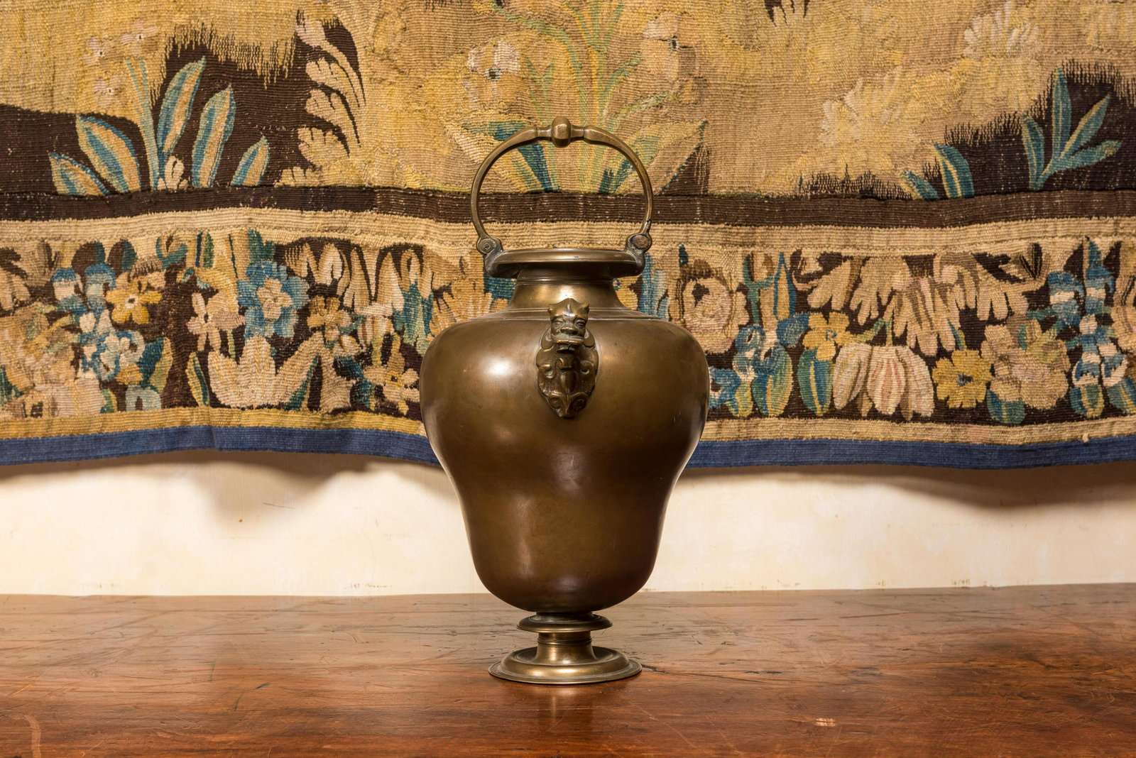 An Italian bronze fountain, 17th C.: Full title: An Italian bronze fountain, 17th C. Description: H 48 cm