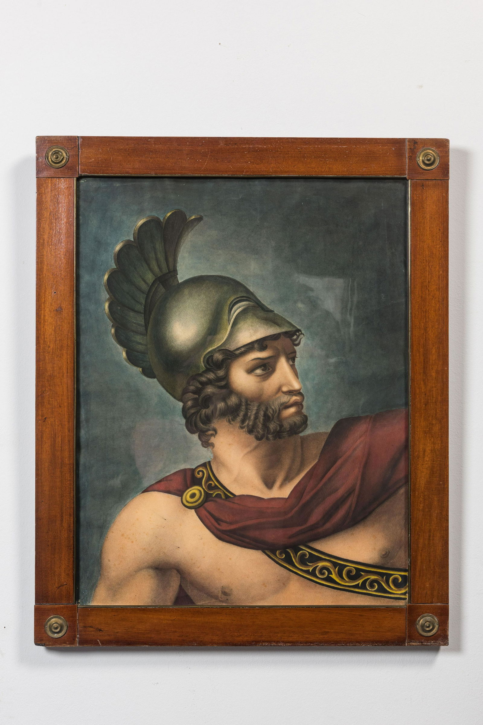 French school: 'Hector', mixed technique on paper, 19th C. (1 of 4)