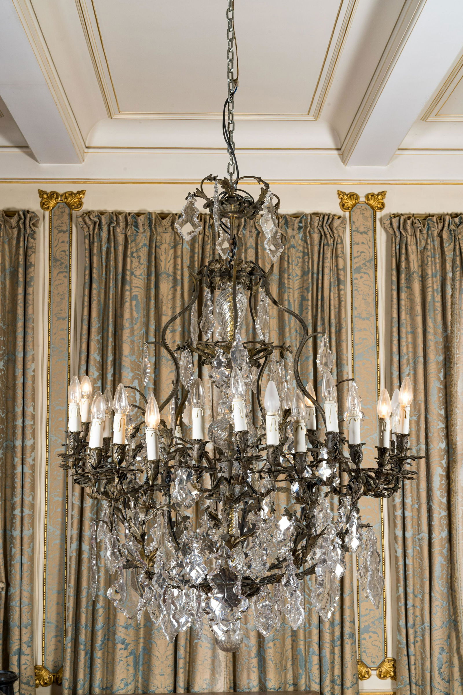 A large French crystal chandelier, 19th C. (1 of 2)
