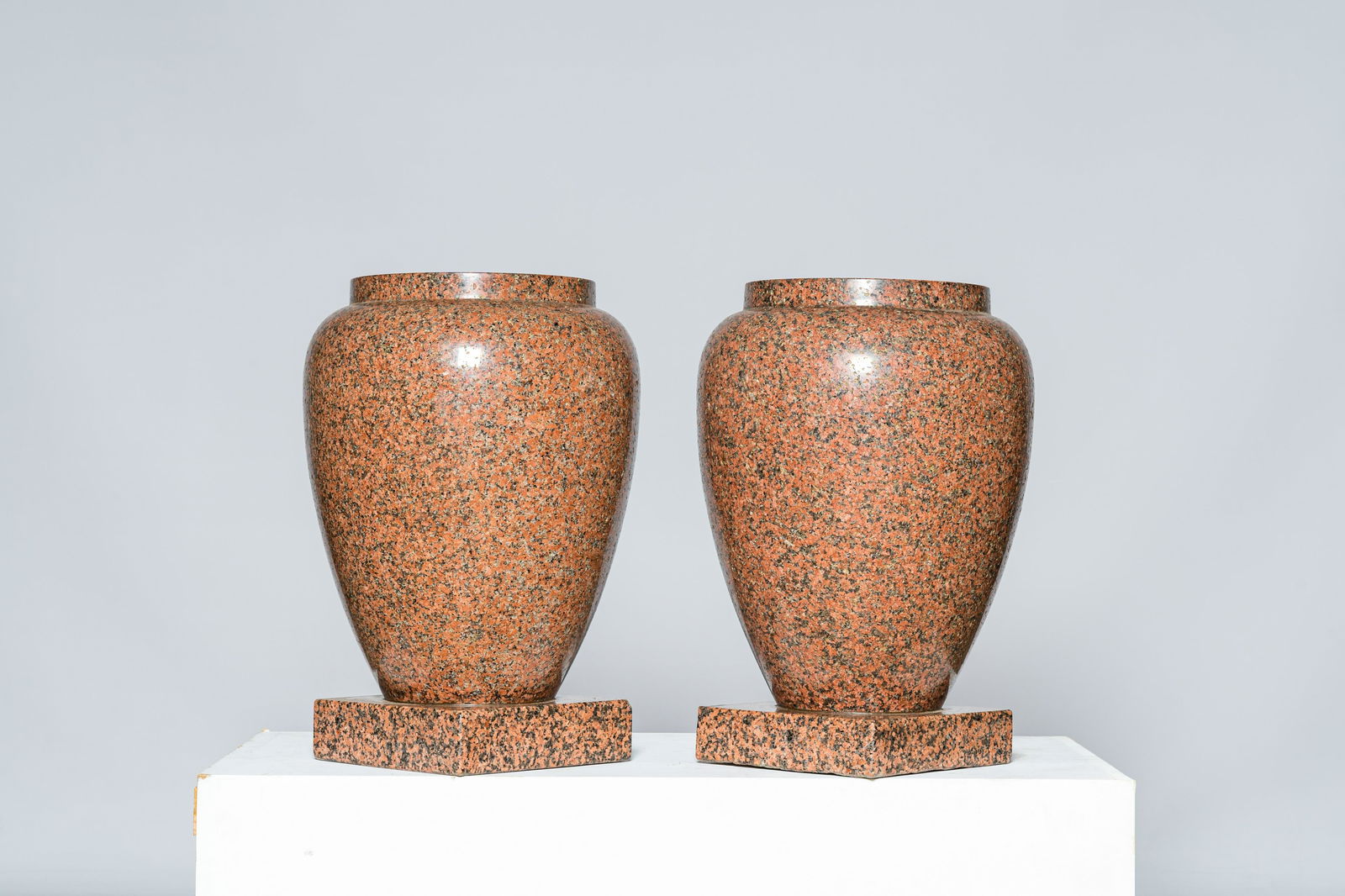 A pair of most probably Italian marble vases, 20th C. (1 of 4)