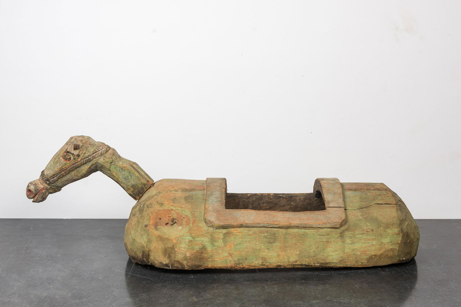 A polychrome wooden children's playing horse, ca. 1900 (1 of 2)