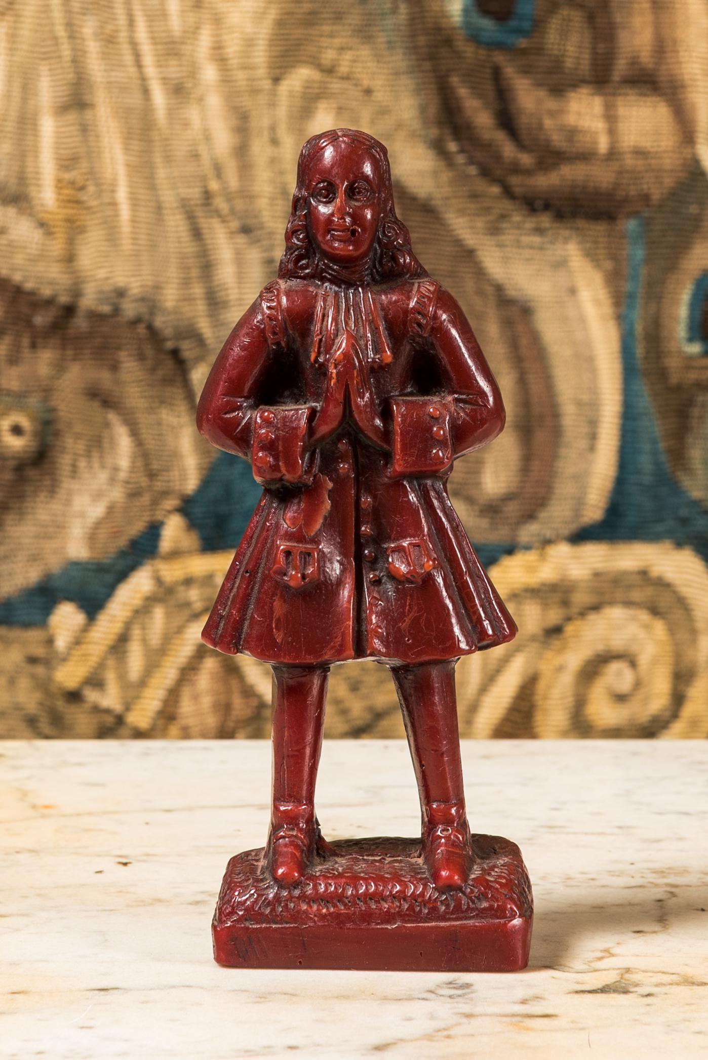 A red wax sculpture of a nobleman, probably Dutch, 19th C. (1 of 3)