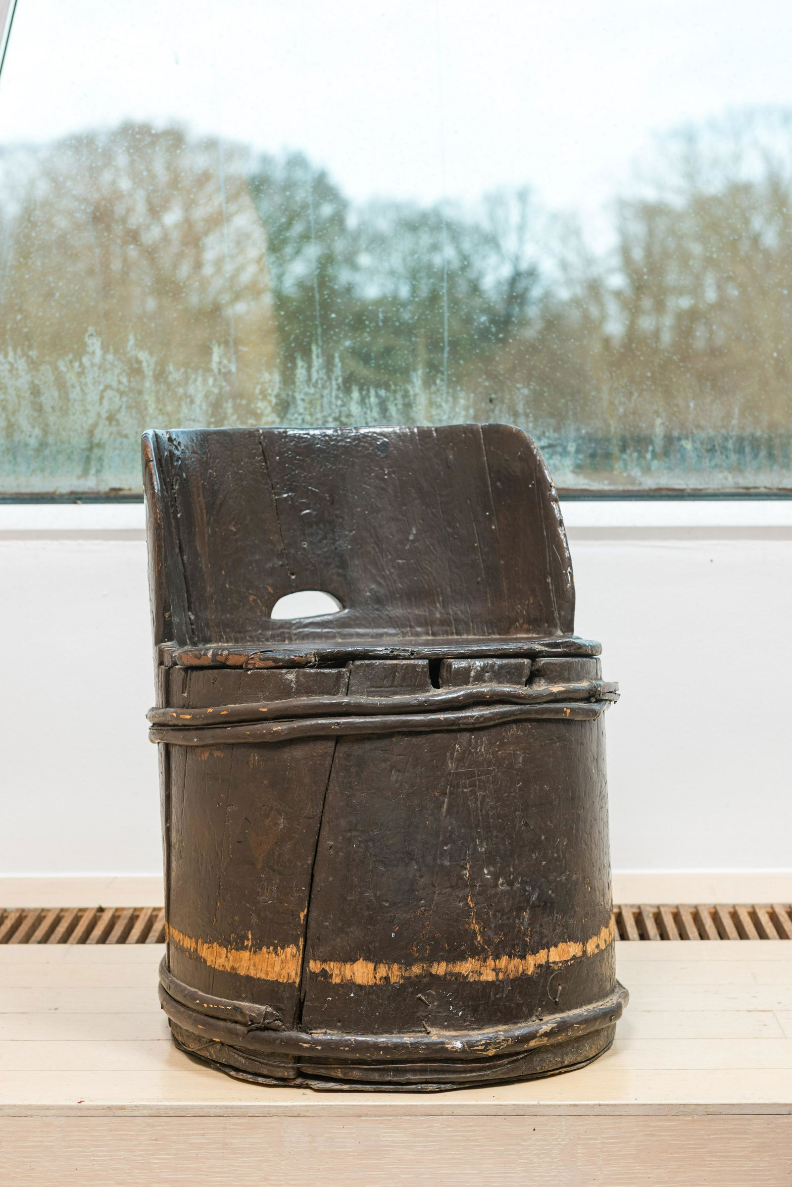 A tree trunk chair or 'Kubbestol', Scandinavia, 19/20th C. (1 of 2)