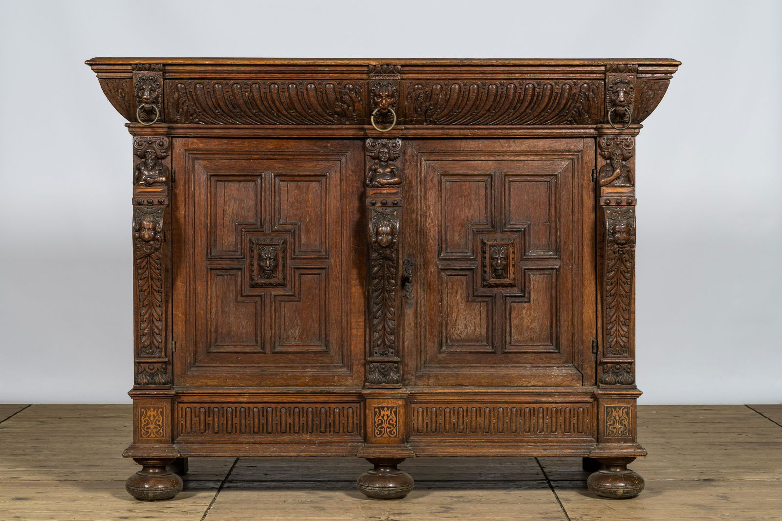 A Renaissance-style wooden cupboard, probably 17th C. (1 of 6)