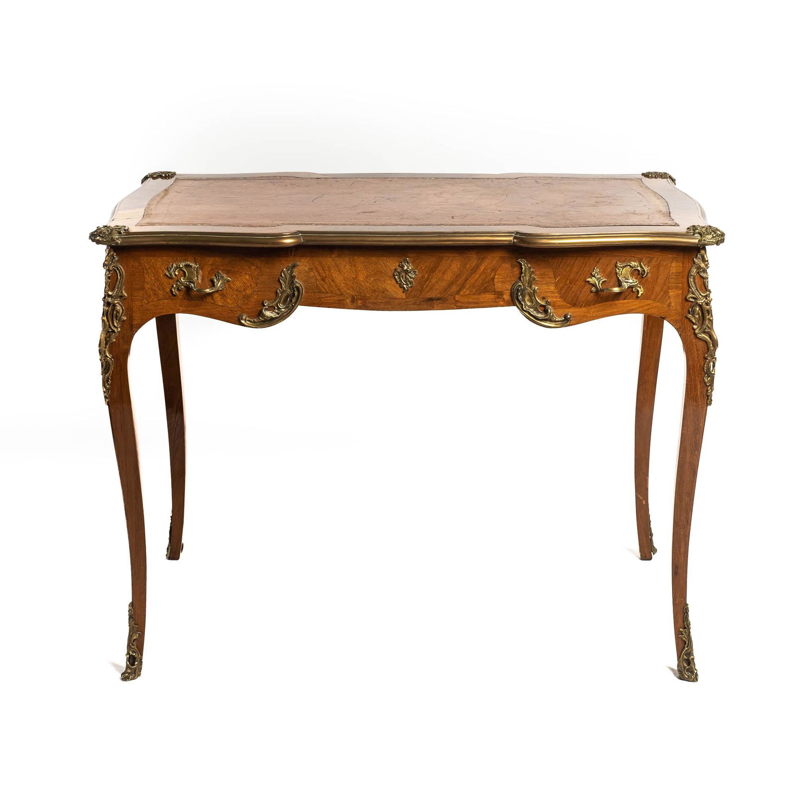 A French mahogany veneered Louis XV-style ladies desk with gilt bronze mounts, 19th C. (1 of 4)