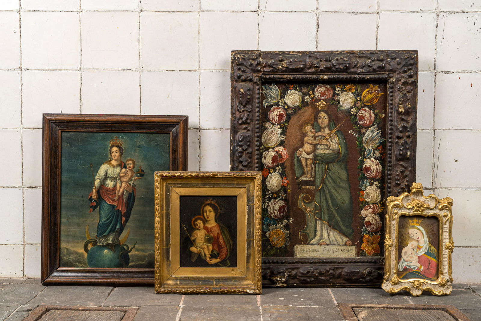 Four paintings depicting the Virgin with Child, 18/19th C. (1 of 7)