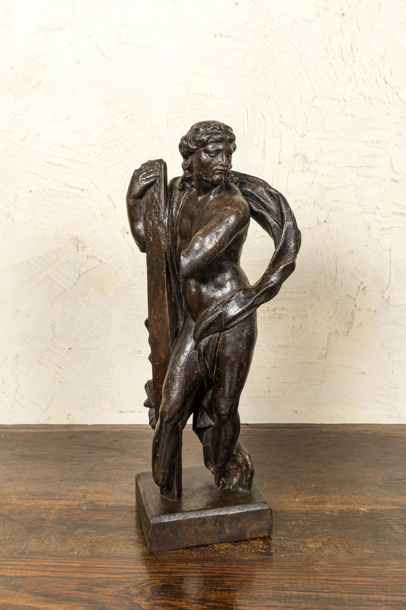 An Italian walnut figure of The Risen Christ after Michelangelo, Rome, 17th C. (1 of 3)