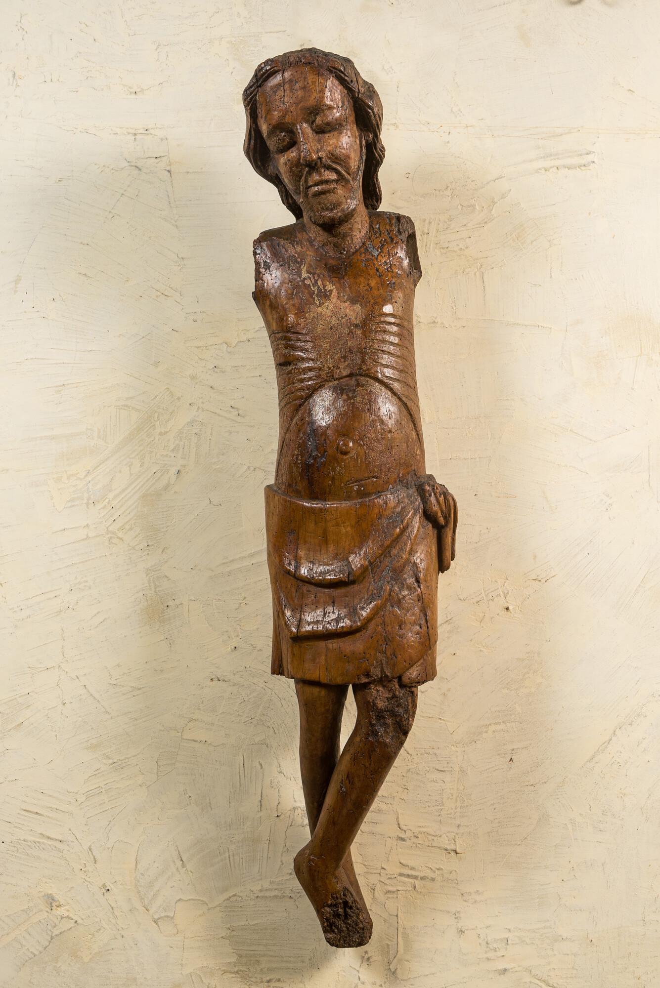 A large basswooden Corpus Christi, Germany, mid 14th C. (1 of 2)