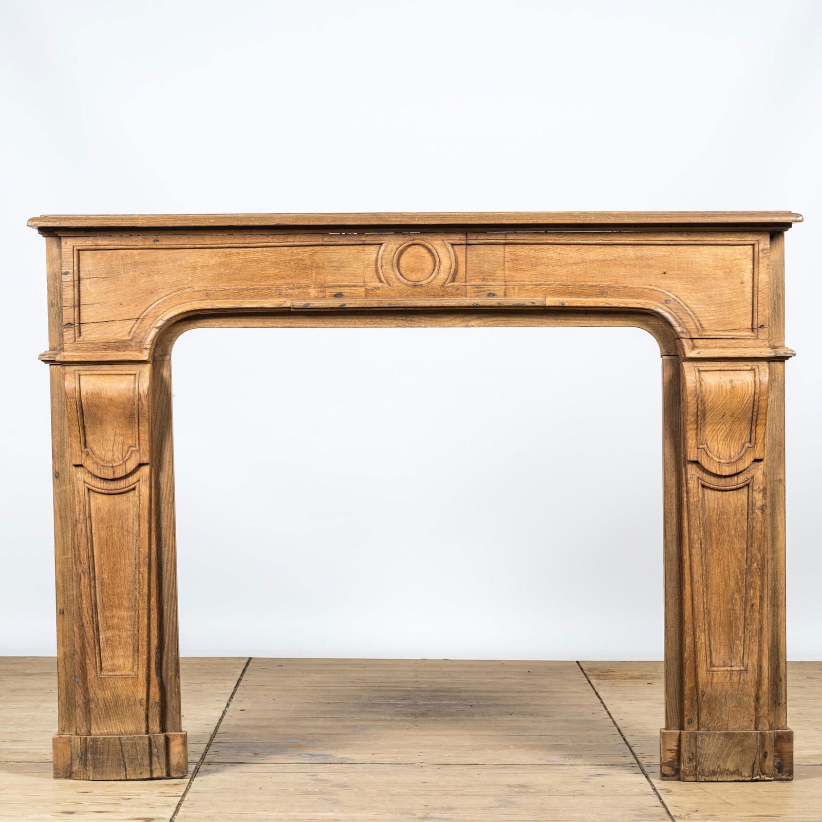 A neoclassical style oak wooden fireplace, 19th C. (1 of 1)
