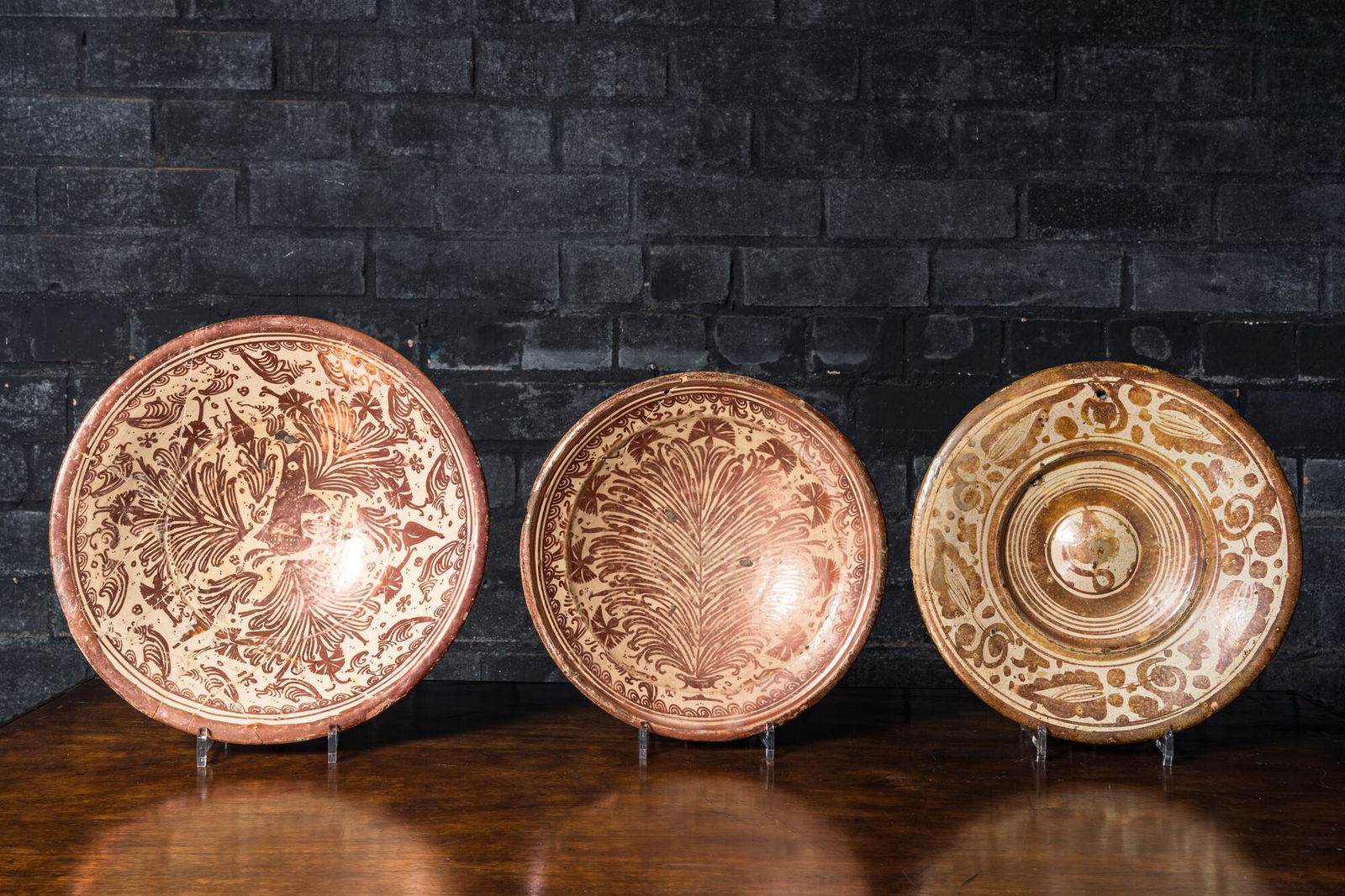 Three Hispano-Moresque lusterware dishes, 17th C. (1 of 2)