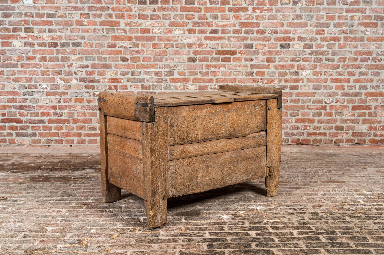 A provincial wooden chest, 17th C. (1 of 3)