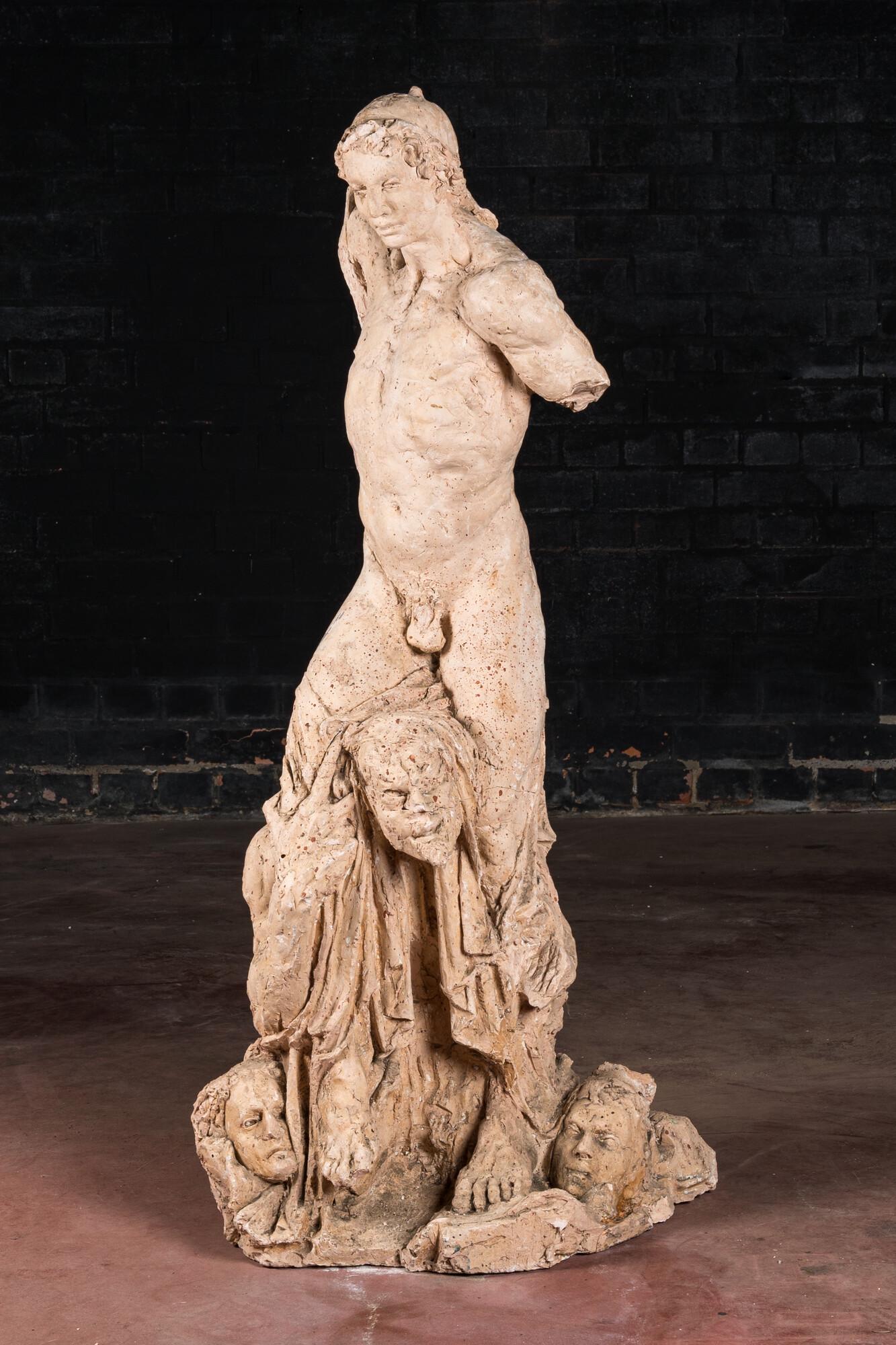 A polychrome terracotta group with Perseus after Benvenuto Cellini, 19th C. (1 of 5)