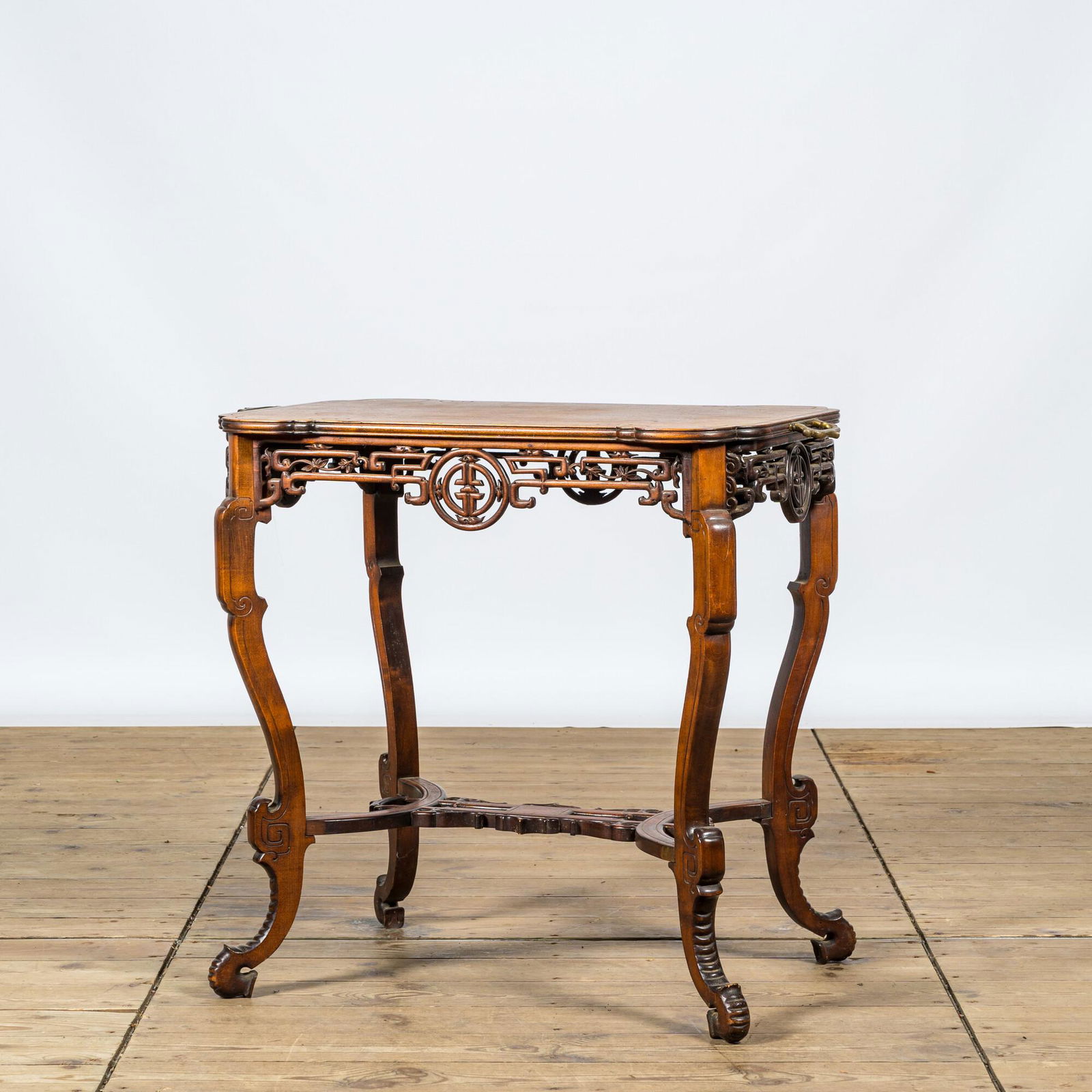 A French wooden chinoiserie side table in the style of Viardot, 19/20th C. (1 of 2)