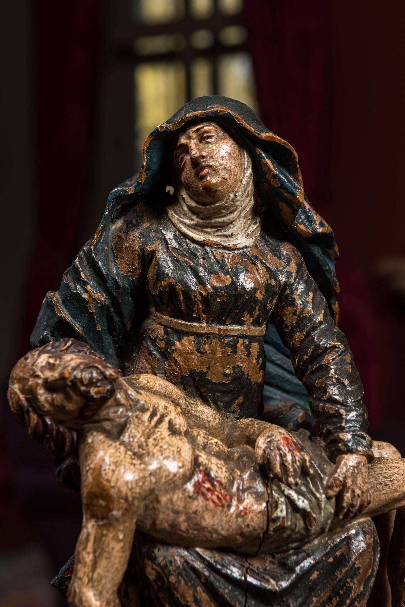 A polychromed wooden Pietà, 17th C. (1 of 3)