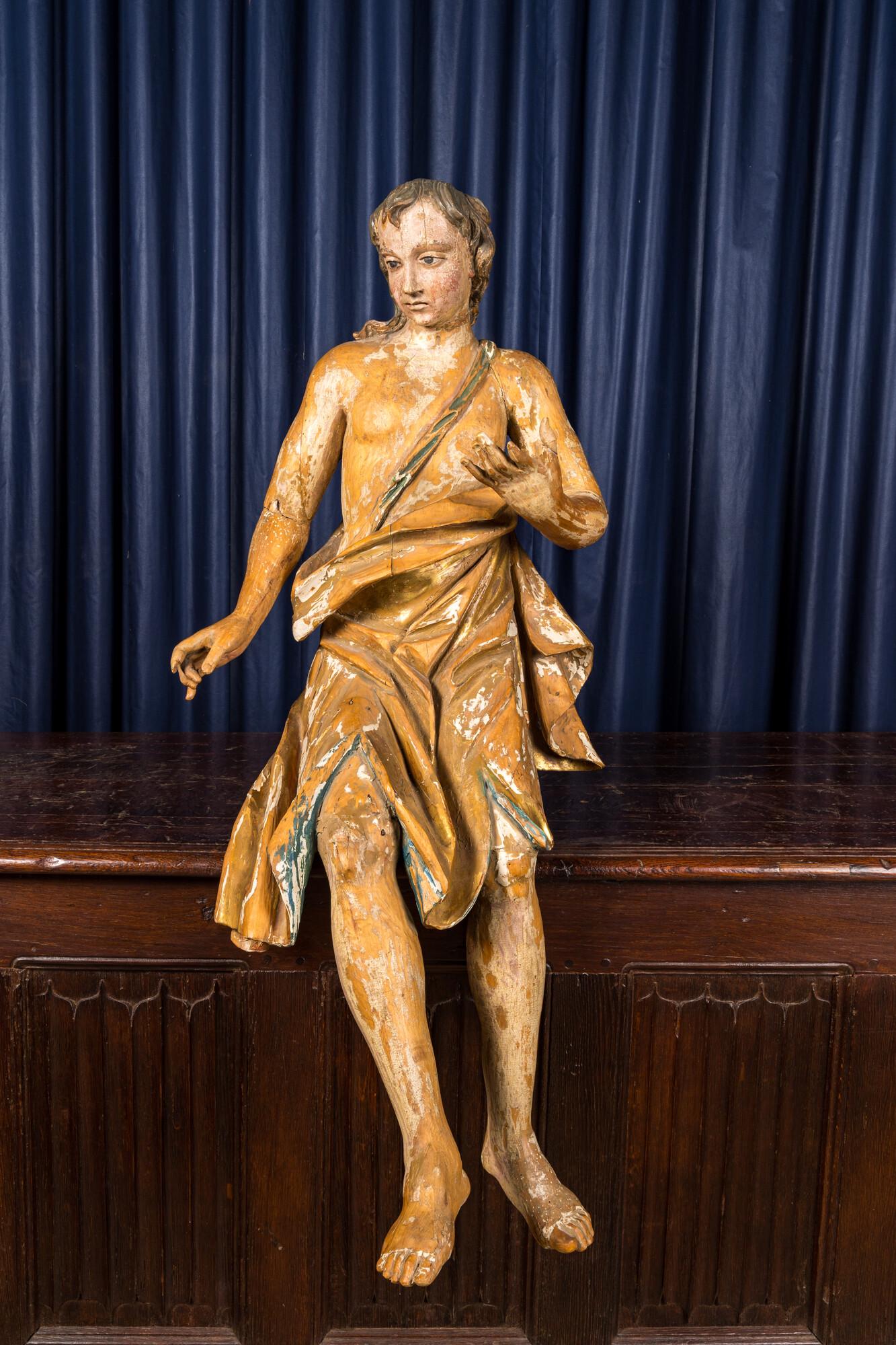 A German polychrome and gilt wooden angel, ca. 1700 (1 of 5)