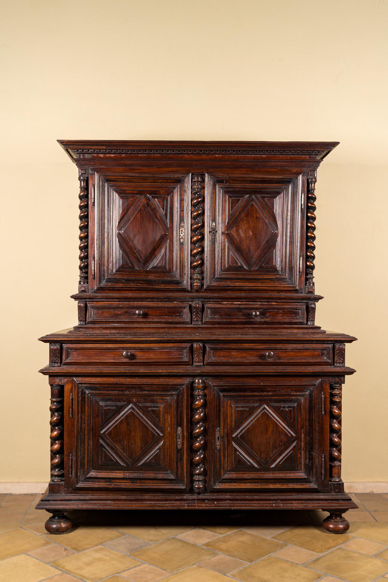 A French walnut 'deux-corps', 17th C. (1 of 2)