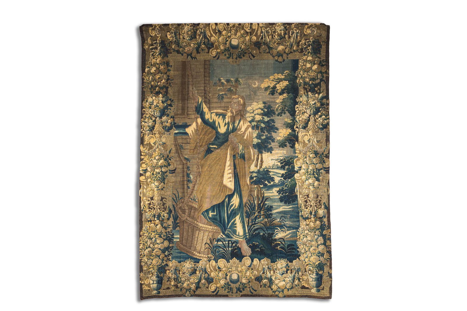 A large Flemish wall tapestry with most probably Thomas Aquinas, 17th C. (1 of 8)