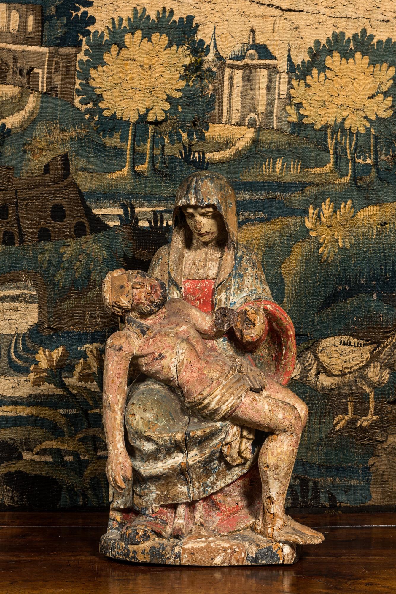 A polychrome wooden Pietà, ca. 1500 (1 of 2)
