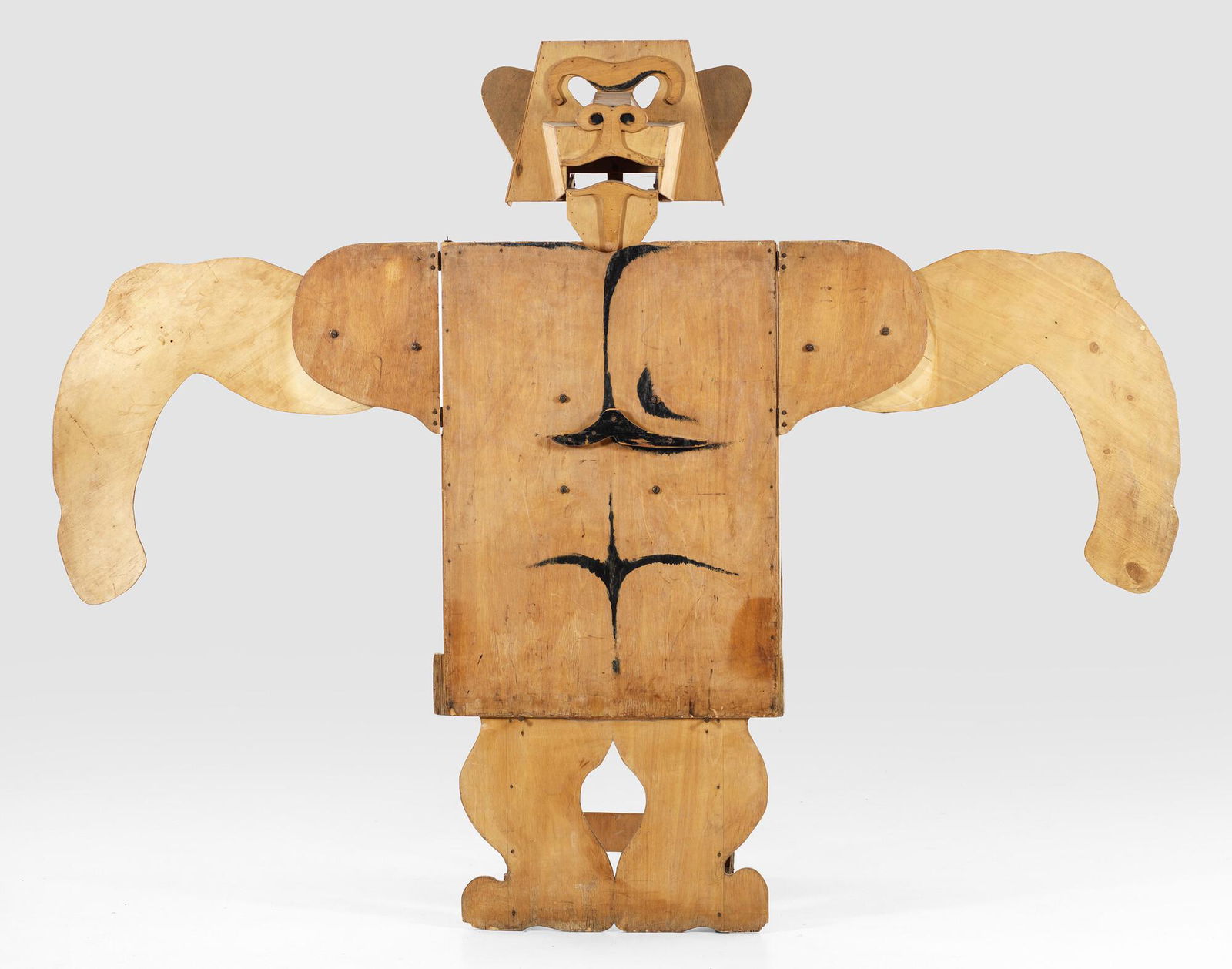 Luigi Nervo (Italy, 1930-2006): A large adjustable wooden gorilla, 3rd quarter 20th C. (1 of 5)