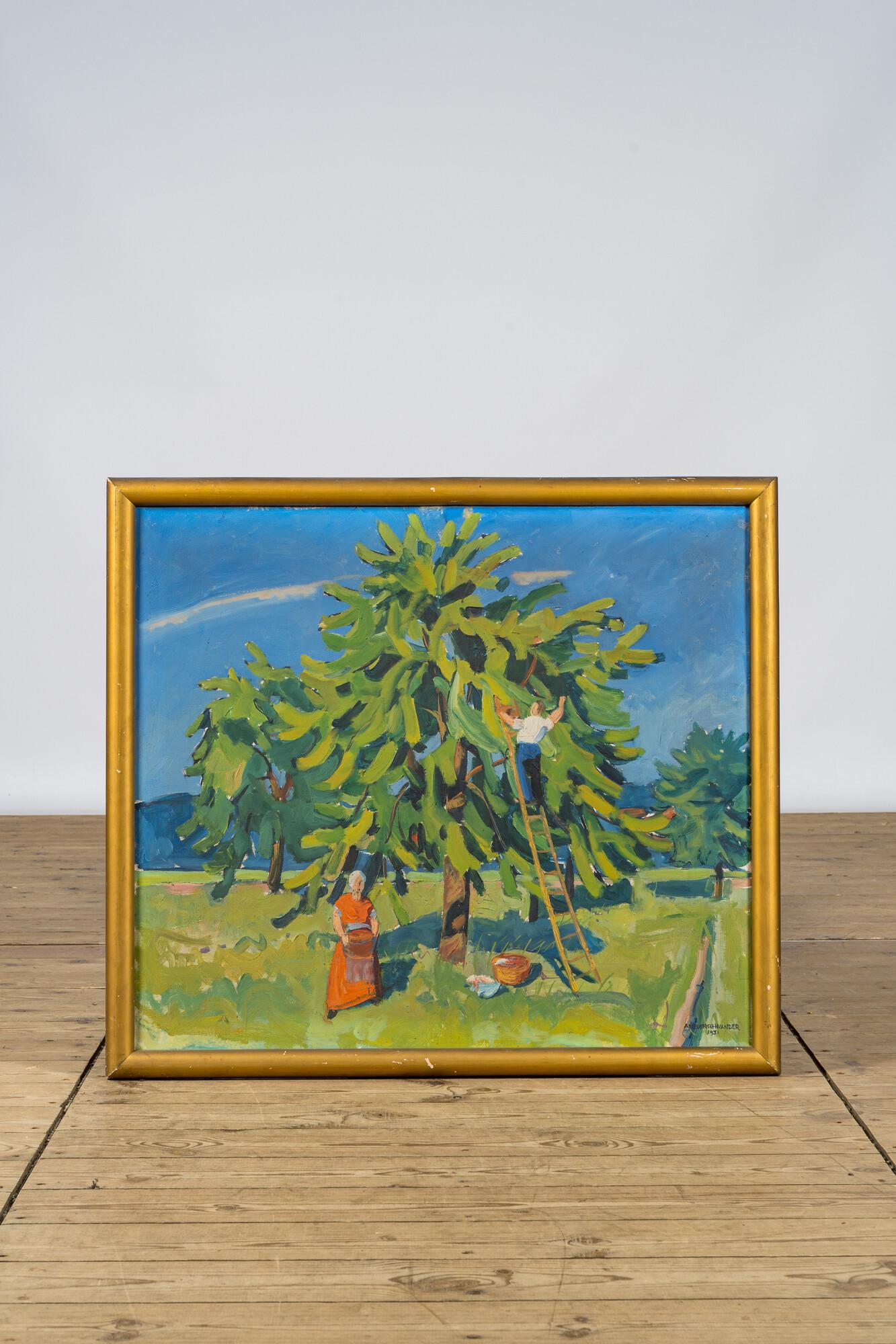 Albert Neuenschwander (1902-1984): The harvest, oil on canvas, dated 1931 (1 of 4)