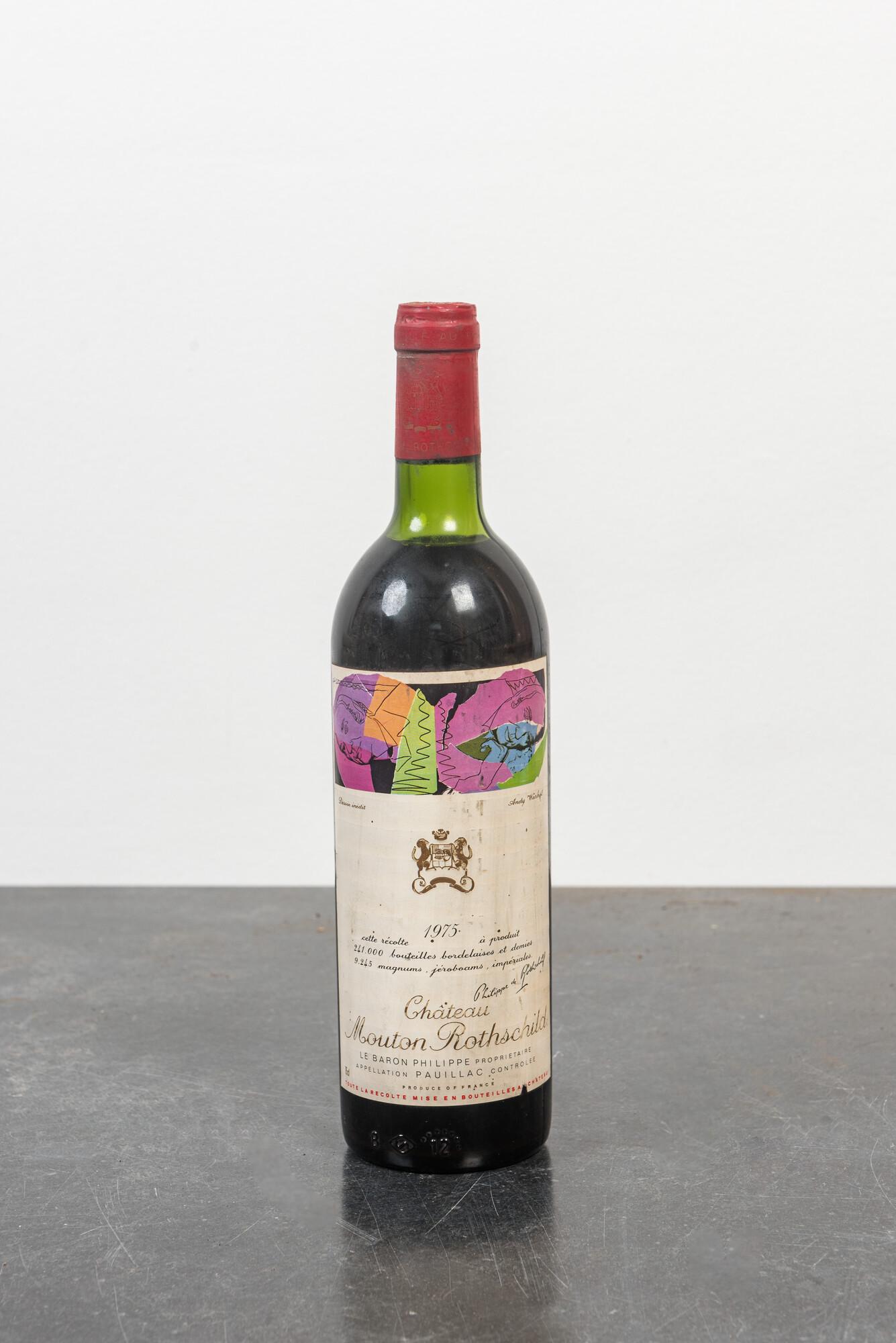 One bottle of ChÃ¢teau Mouton Rothschild with label designed by Andy Warhol, 1975 (1 of 1)