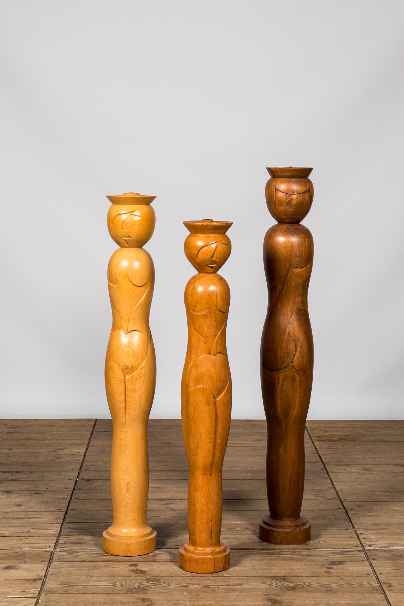 Scandinavian School: The three graces, wood, 20th C. (1 of 2)