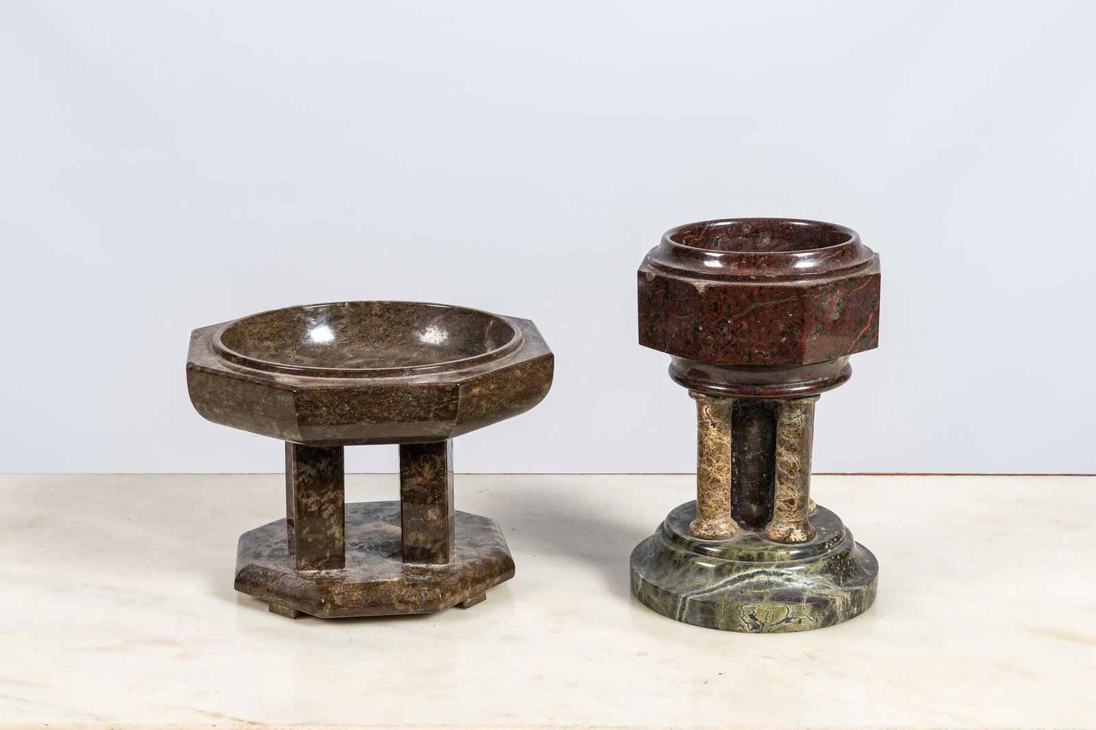 Two marble basins, 20th C. (1 of 3)