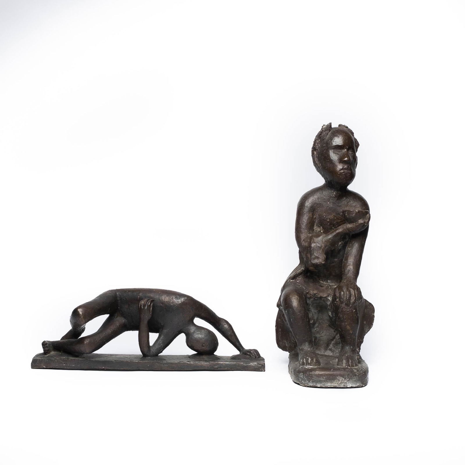 Lazar GadaÃ¯ev (Russian school, 1938-2008): Two bronze sculptures, 20th C. (1 of 4)
