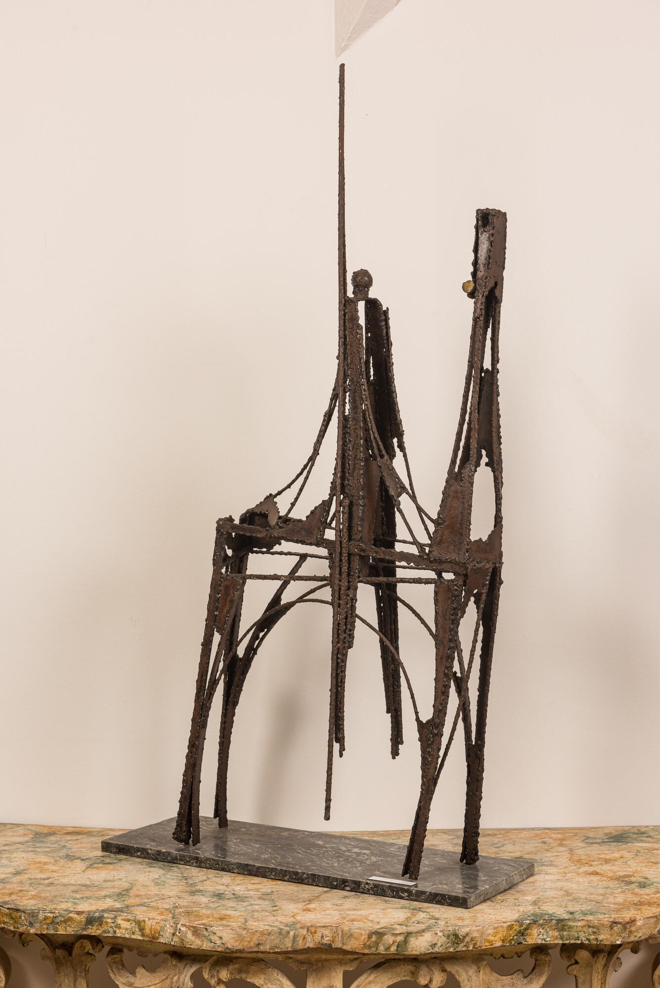 Marcel Mazy (1931): 'El Quijote', patinated metal on a marble base (1 of 5)