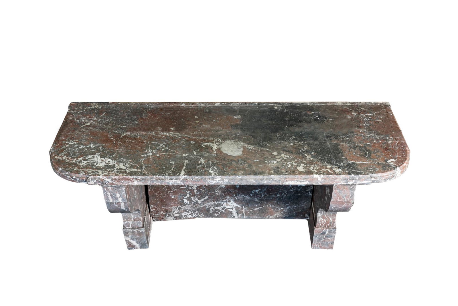 An Italian marble console table, 20th C.: Full title: An Italian marble console table, 20th C. Description: H 77 x L 160 x D 64,5 cm About this sale: Paul De Grande is one of the major dealers of antique furniture, fine sculptures and decorat