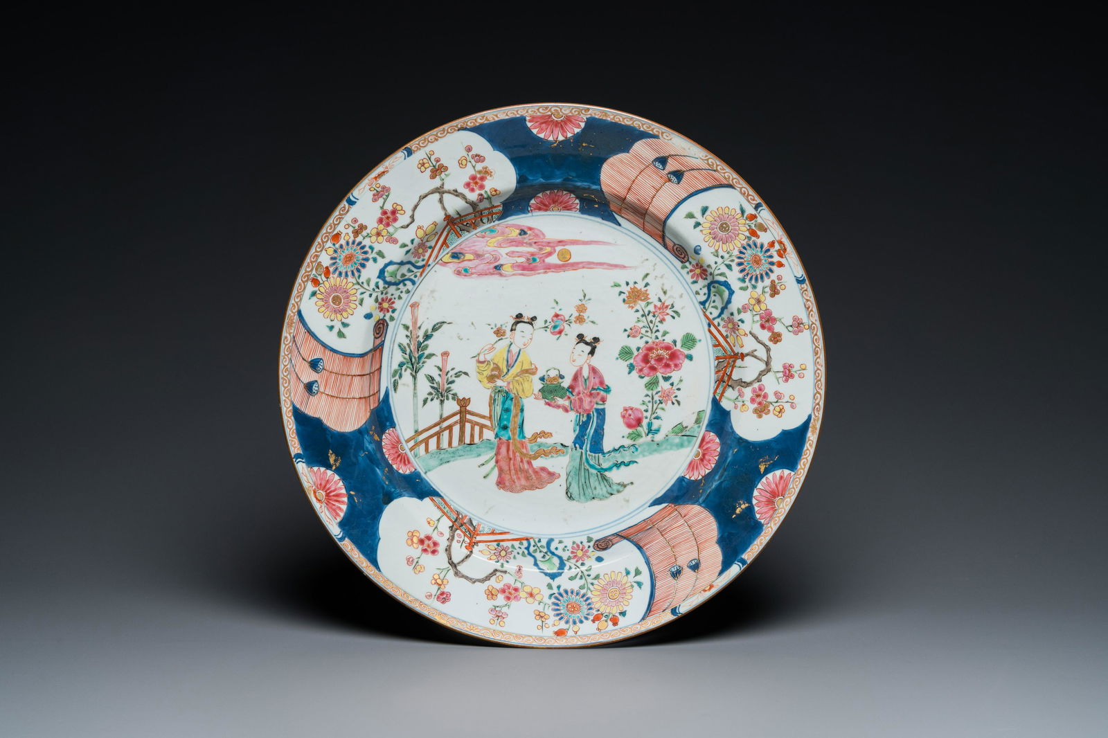 A Chinese famille rose 'Lan Caihe' dish, Yongzheng (1 of 2)