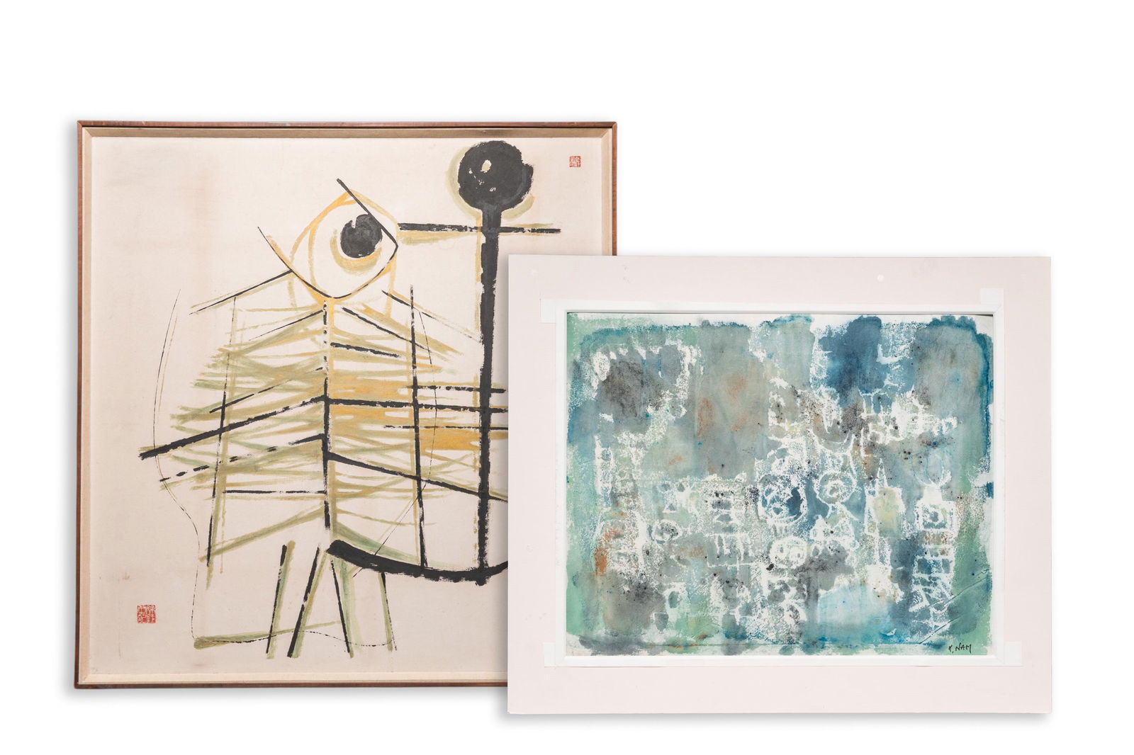 Nam Kwan (Korea, 1911-1990) and Se Ok Suh (Seok Suh) (Korea, 1929-): Two compositions (1 of 13)