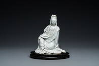 A Chinese Dehua blanc de Chine figure of Guanyin, He Zhang Yong Yin &#20309;&#31456;&#29992;&#21360;