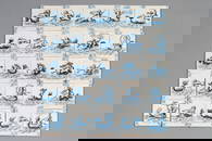 An exceptional set of 25 Dutch Delft blue and white tiles with fine sea monsters, Harlingen,