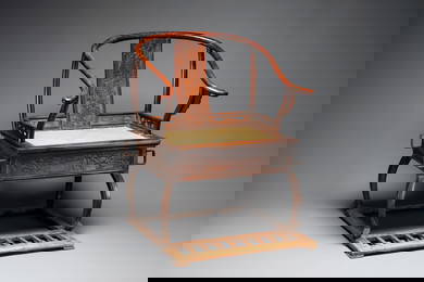 A rare and exceptional Chinese huanghuali sedan chair, Jianyu, signed Zhang Dai, 17th C.