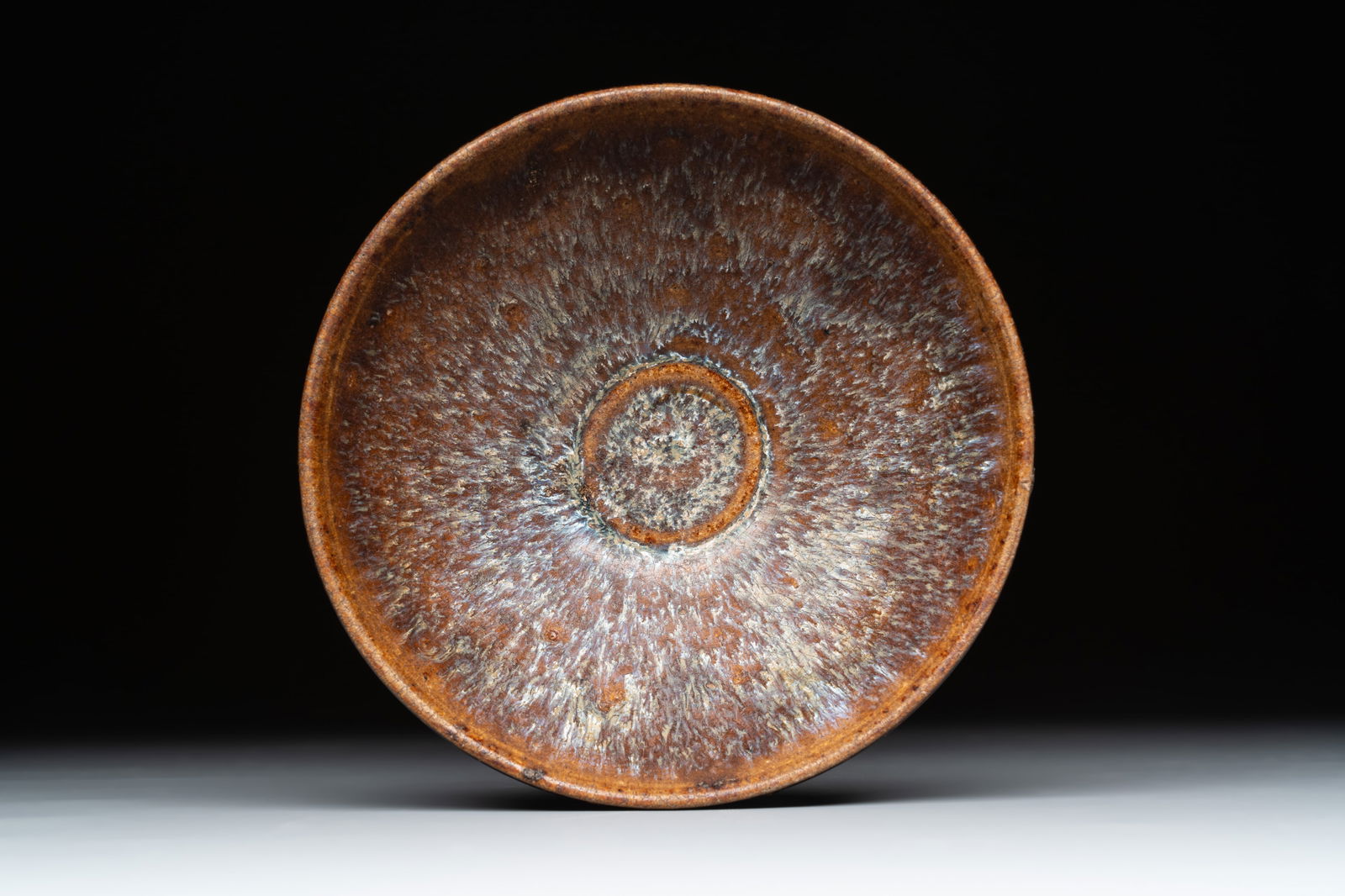 A Chinese Jizhou tortoiseshell-glazed tea bowl, Southern Song (1 of 5)